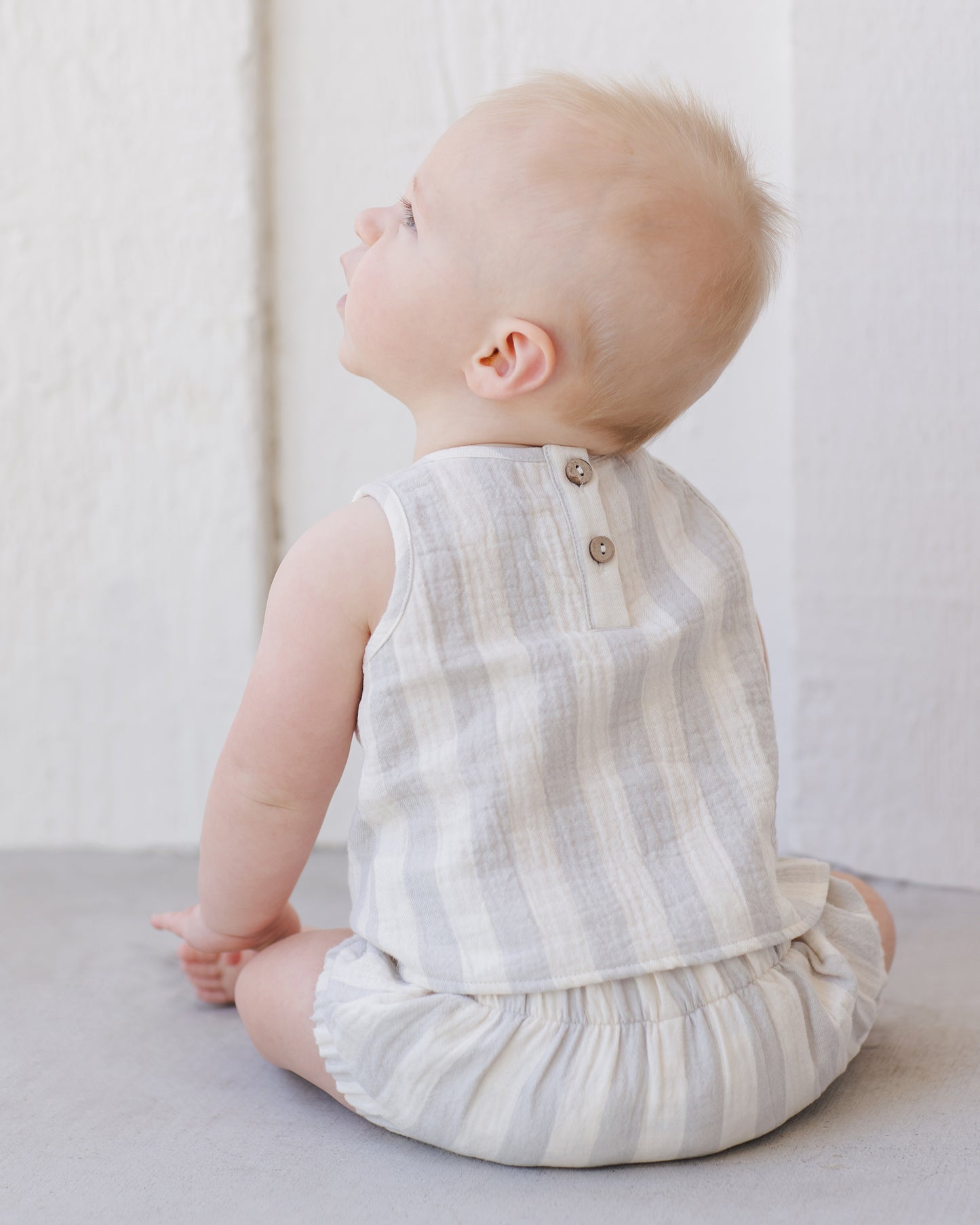 Quincy Mae - Woven Tank + Short Set - Sky Stripe