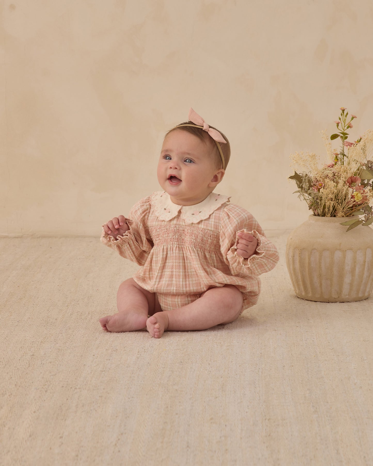 Quincy Mae - Callie Romper - Pink Plaid