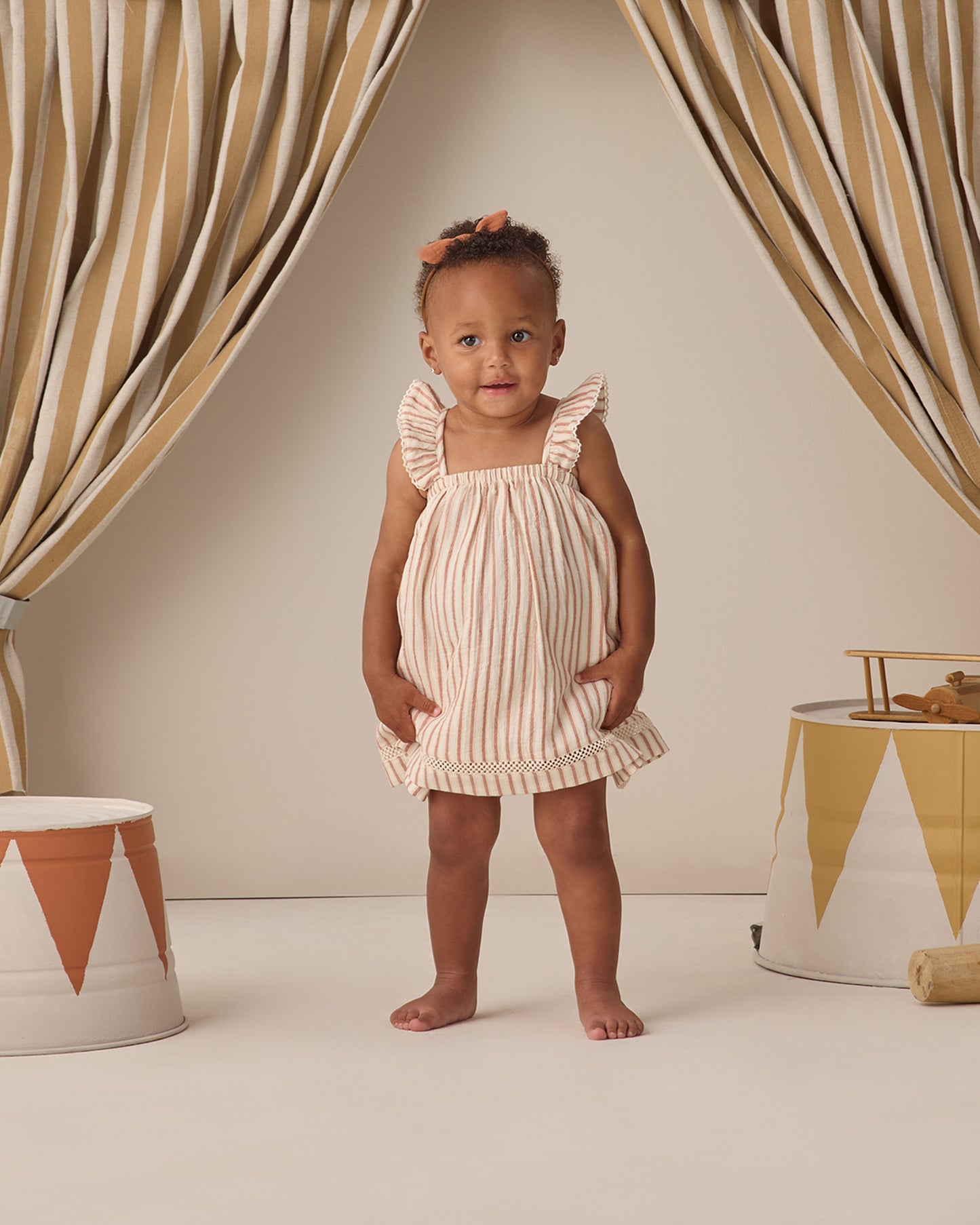 Quincy  Mae - Ruffle Tank Dress - Vintage Stripe