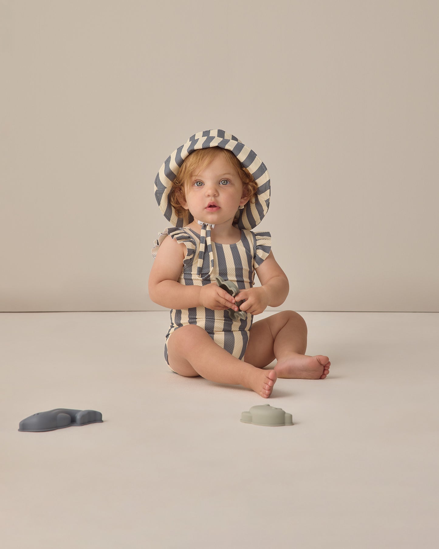 Quincy Mae - Scoop Back One-Piece Swimsuit - Retro Ocean Stripe