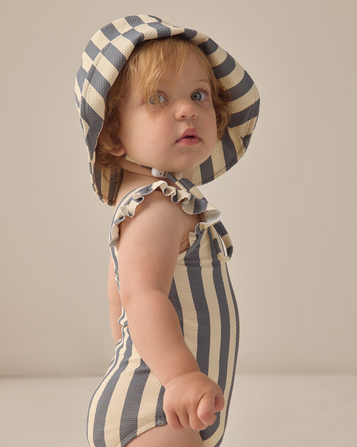 Quincy Mae - Scoop Back One-Piece Swimsuit - Retro Ocean Stripe