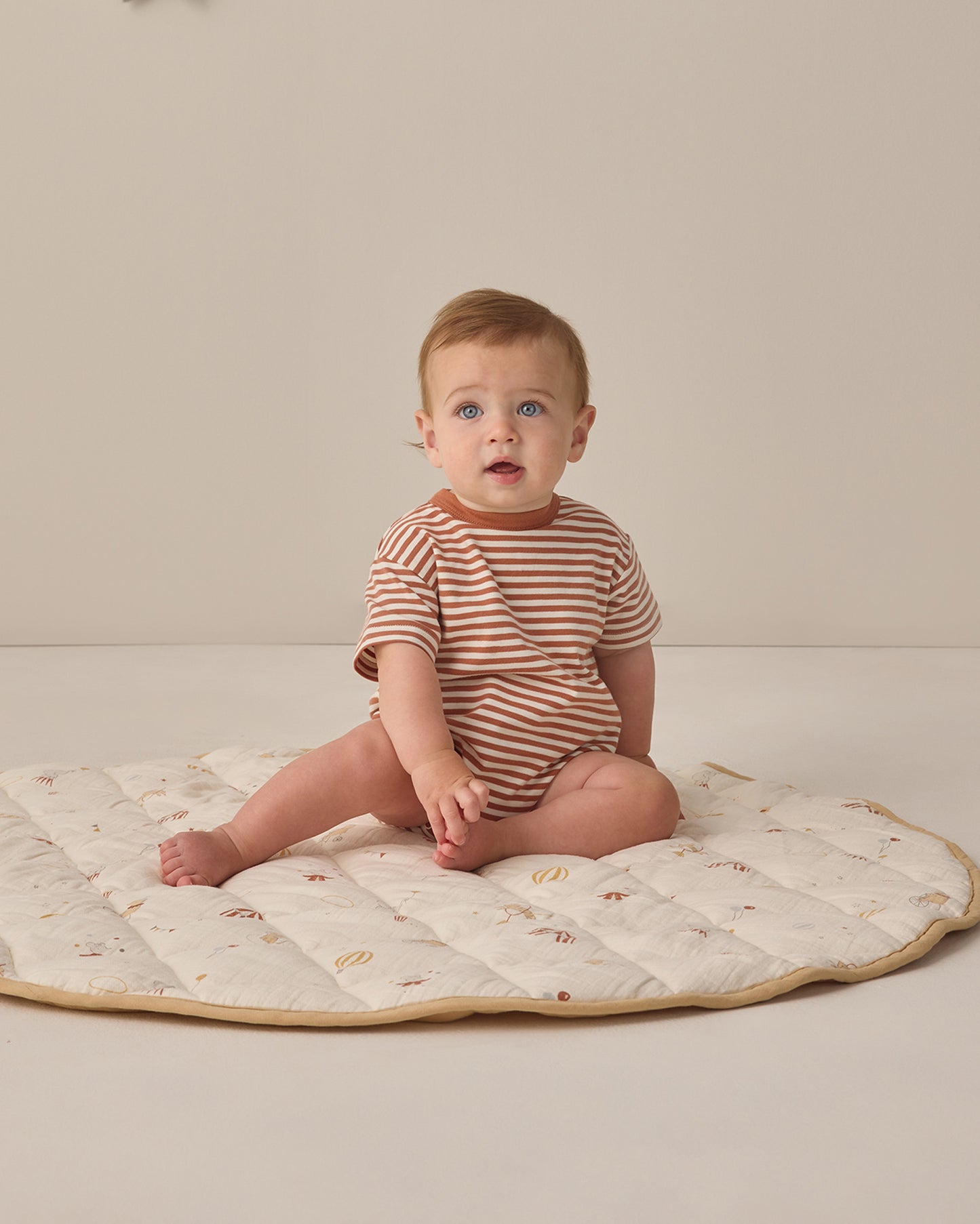 Quincy Mae - Relaxed Bubble Romper - Poppy Stripe