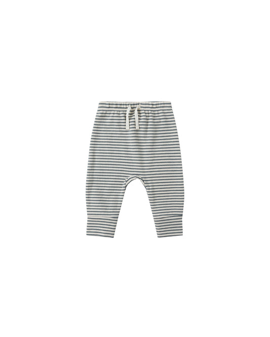 Quincy  Mae - Drawstring Pant - Ocean Micro Stripe