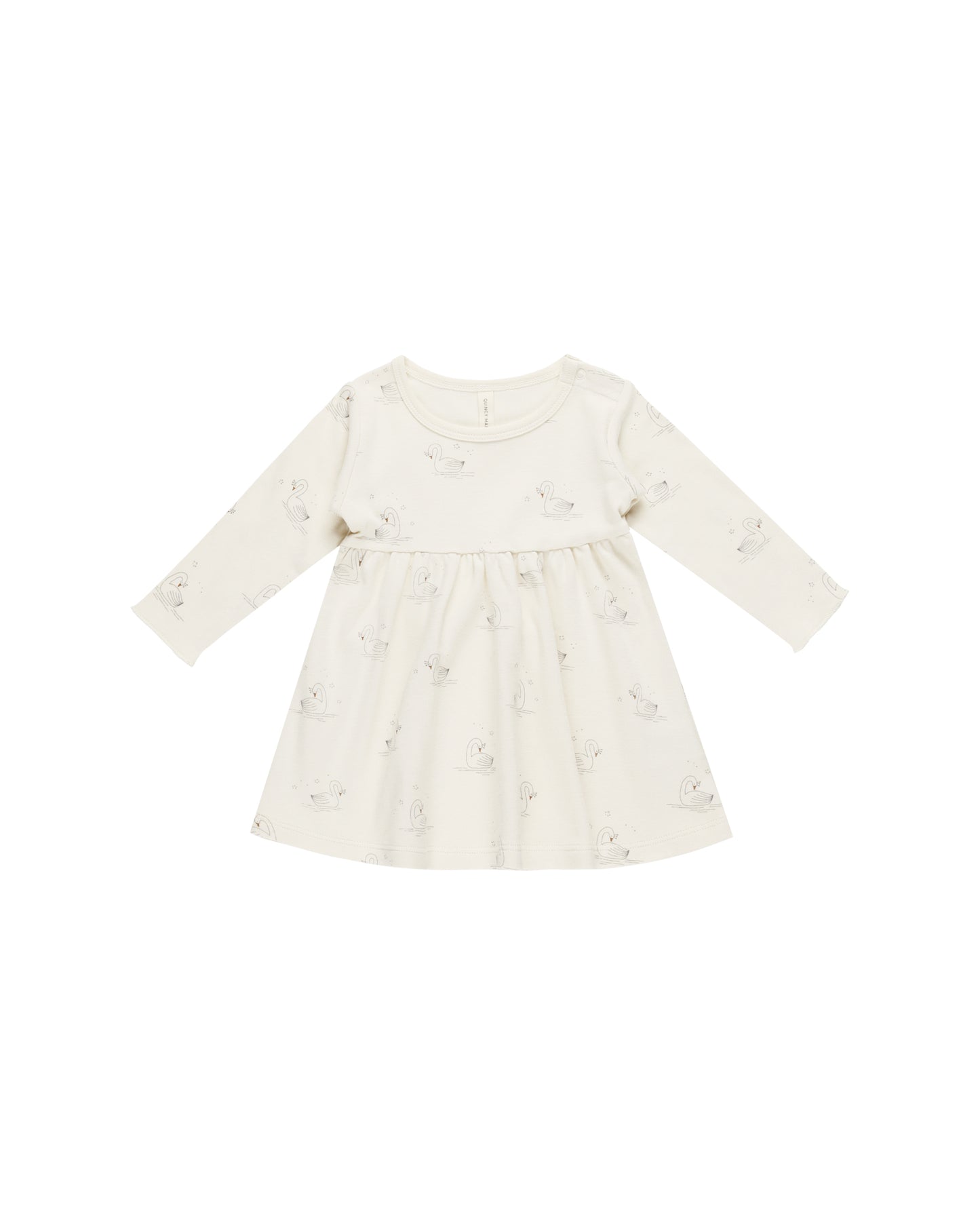 Quincy Mae - Long Sleeve Baby Dress - Swans