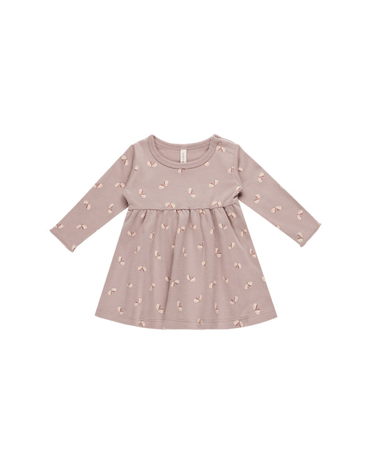 Quincy Mae - Long Sleeve Baby Dress - Butterflies