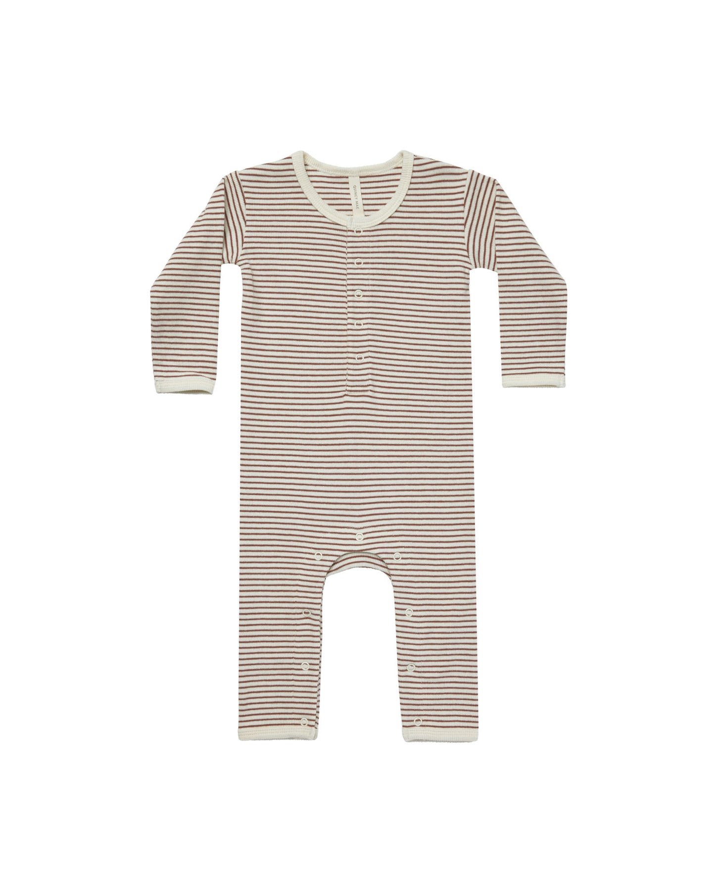 Quincy Mae - Ribbed Baby Jumpsuit - Plum Stripe