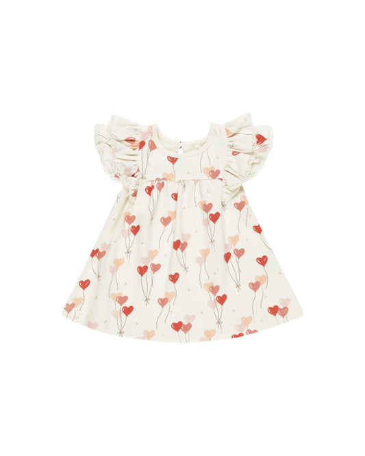 Quincy Mae - Flutter Dress - Heart Balloons