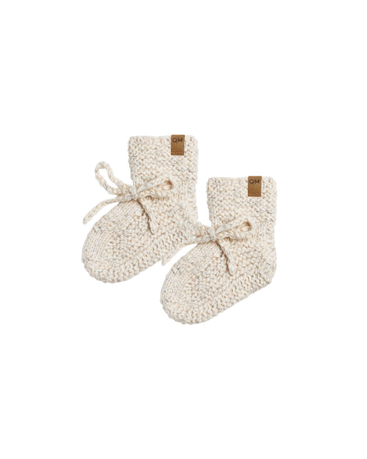 Quincy Mae - Knit Booties - Natural Speckled