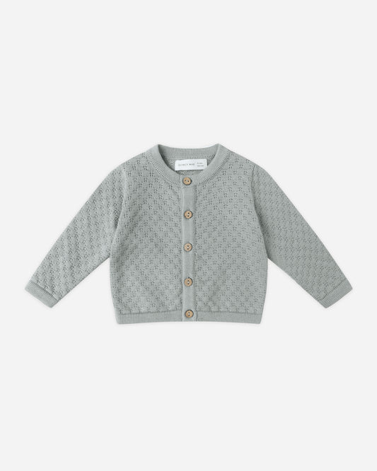 Quincy Mae - Knit Cardigan - Steel Blue