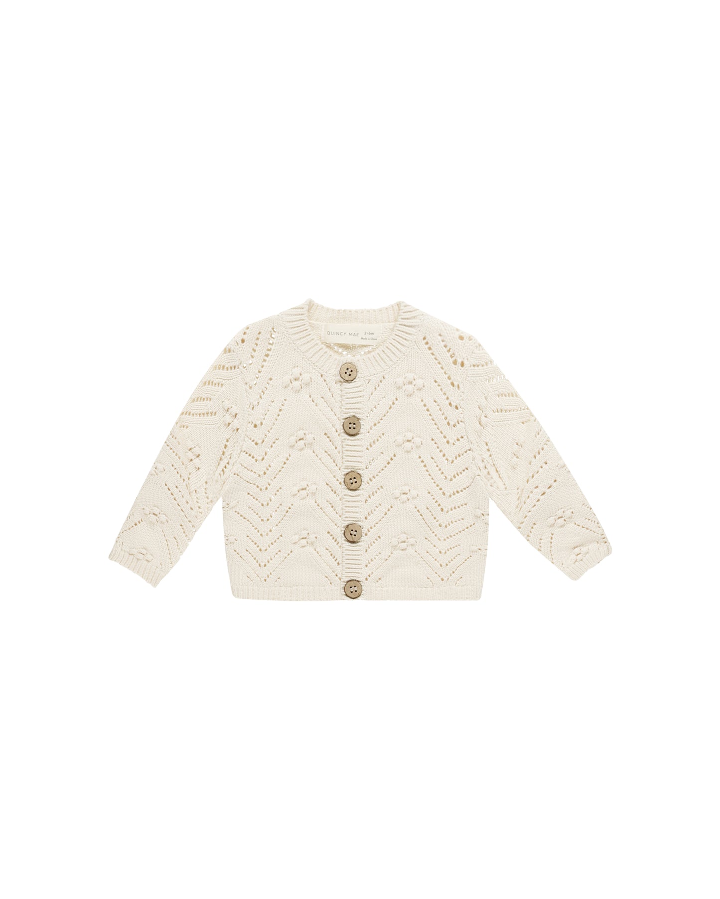 Quincy Mae - Knit Cardigan - Natural