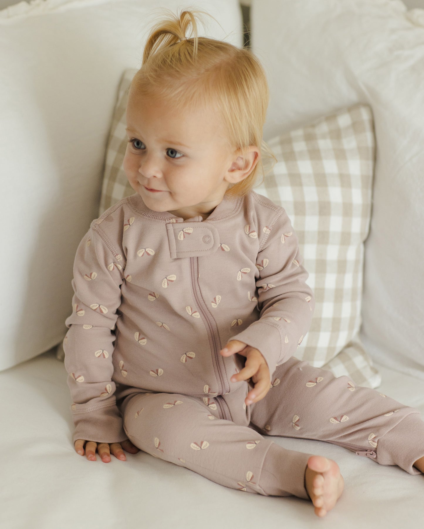 Quincy Mae - Zip Long Sleeve Sleeper - Butterflies