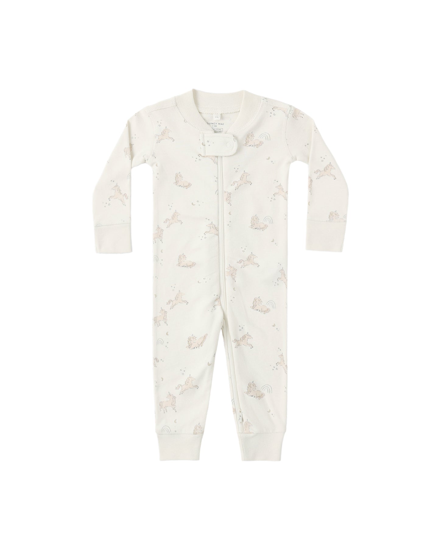Quincy Mae - Zip Longsleeve Sleeper - Unicorns