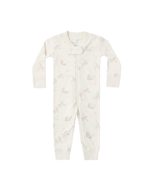 Quincy Mae - Zip Longsleeve Sleeper - Unicorns