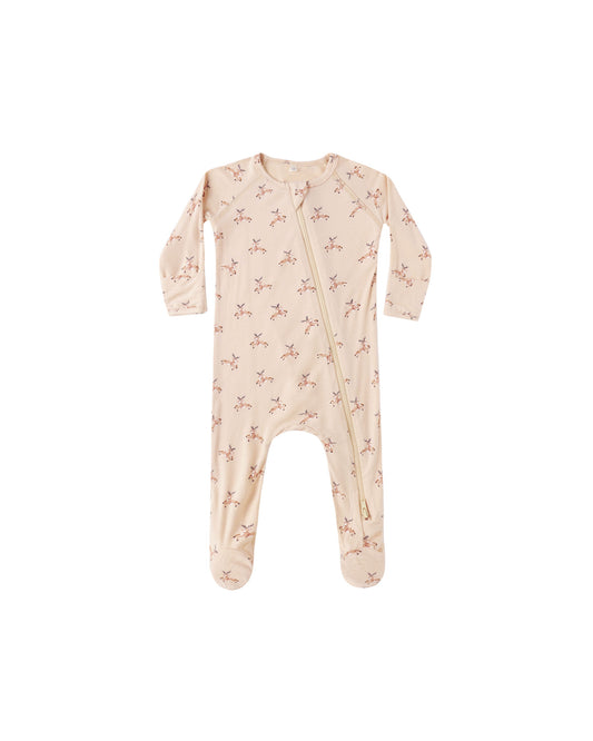 Quincy Mae - Bamboo Zip Footie - Reindeer