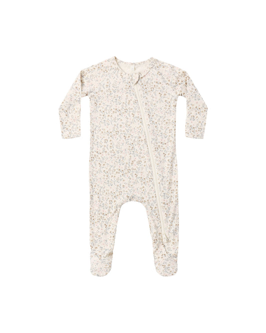 Quincy Mae - Bamboo Zip Footie - Bloom