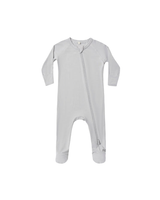 Quincy Mae - Bamboo Zip Footie - Cloud