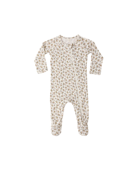 Quincy Mae - Bamboo Zip Footie - Wildflower