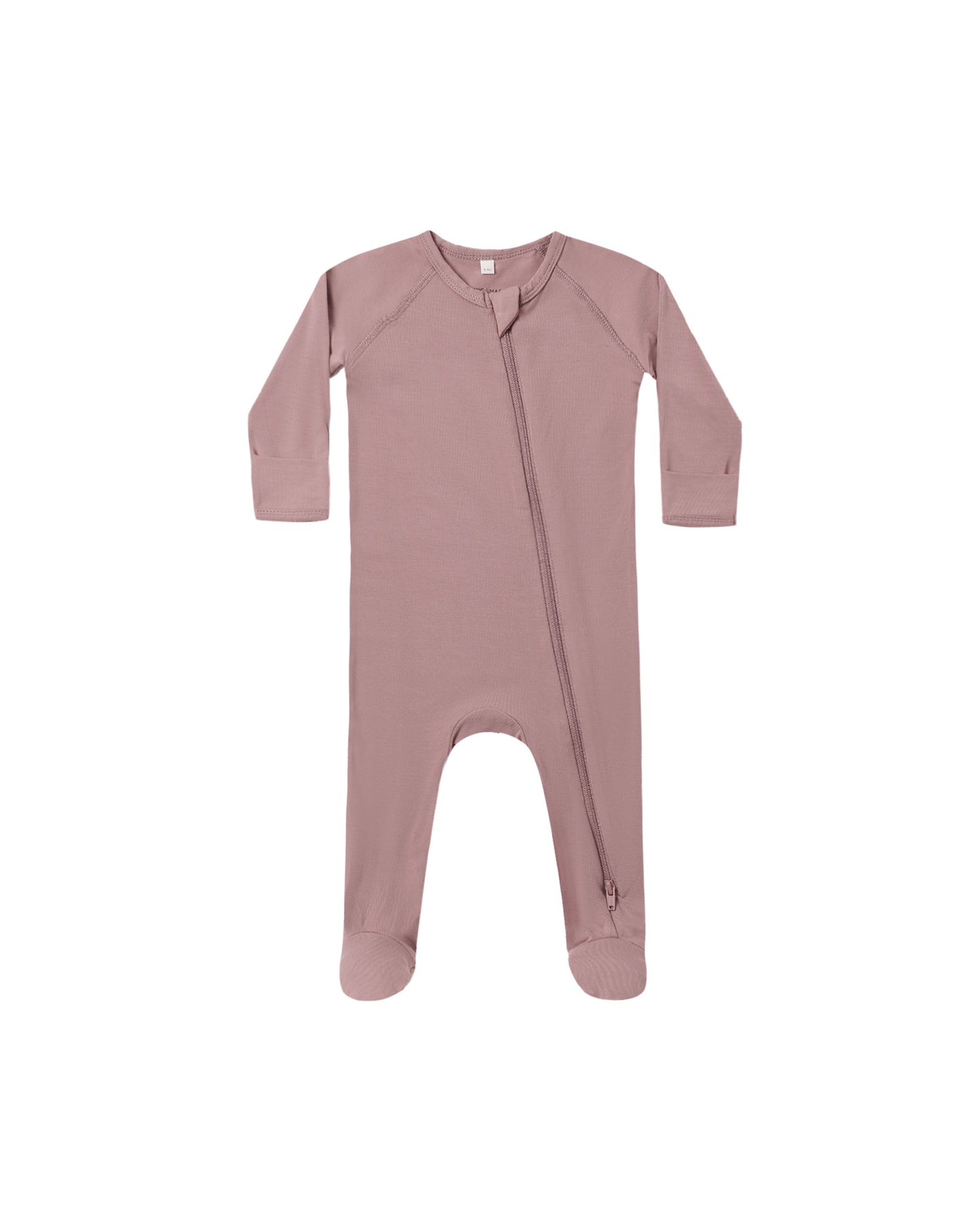 Quincy Mae - Bamboo Zip Footie - Mulberry