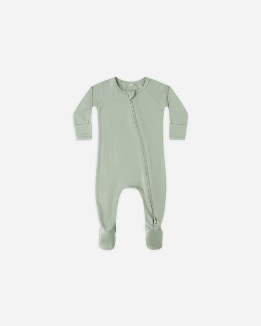 Quincy Mae - Bamboo Zip Footie - Fern
