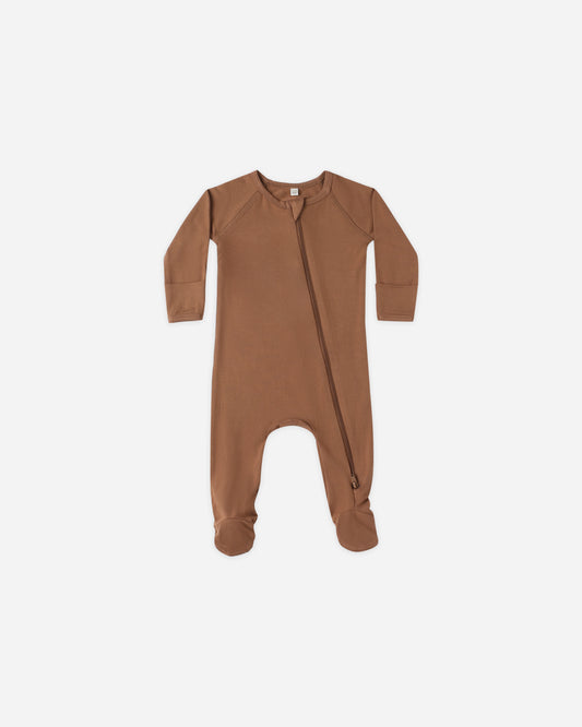 Quincy Mae - Bamboo Zip Footie - Cedar