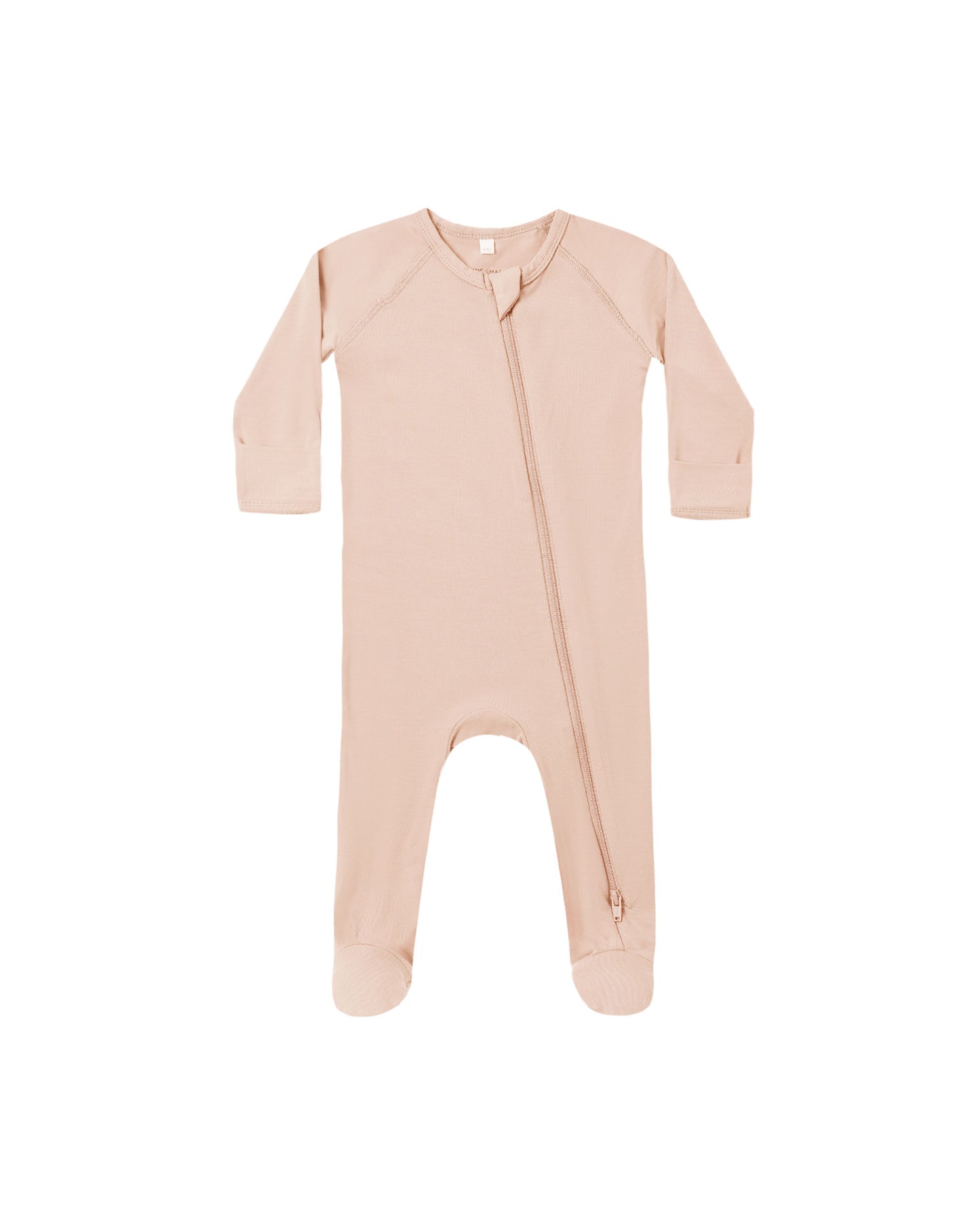 Quincy Mae - Bamboo Zip Footie - Dusty Rose