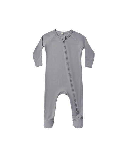 Quincy Mae - Bamboo Zip Footie - Slate