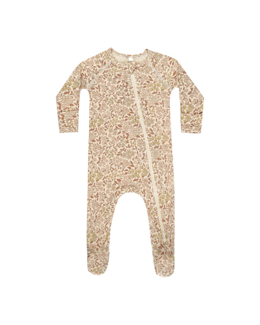 Quincy Mae - Bamboo Zip Footie - Harvest Floral