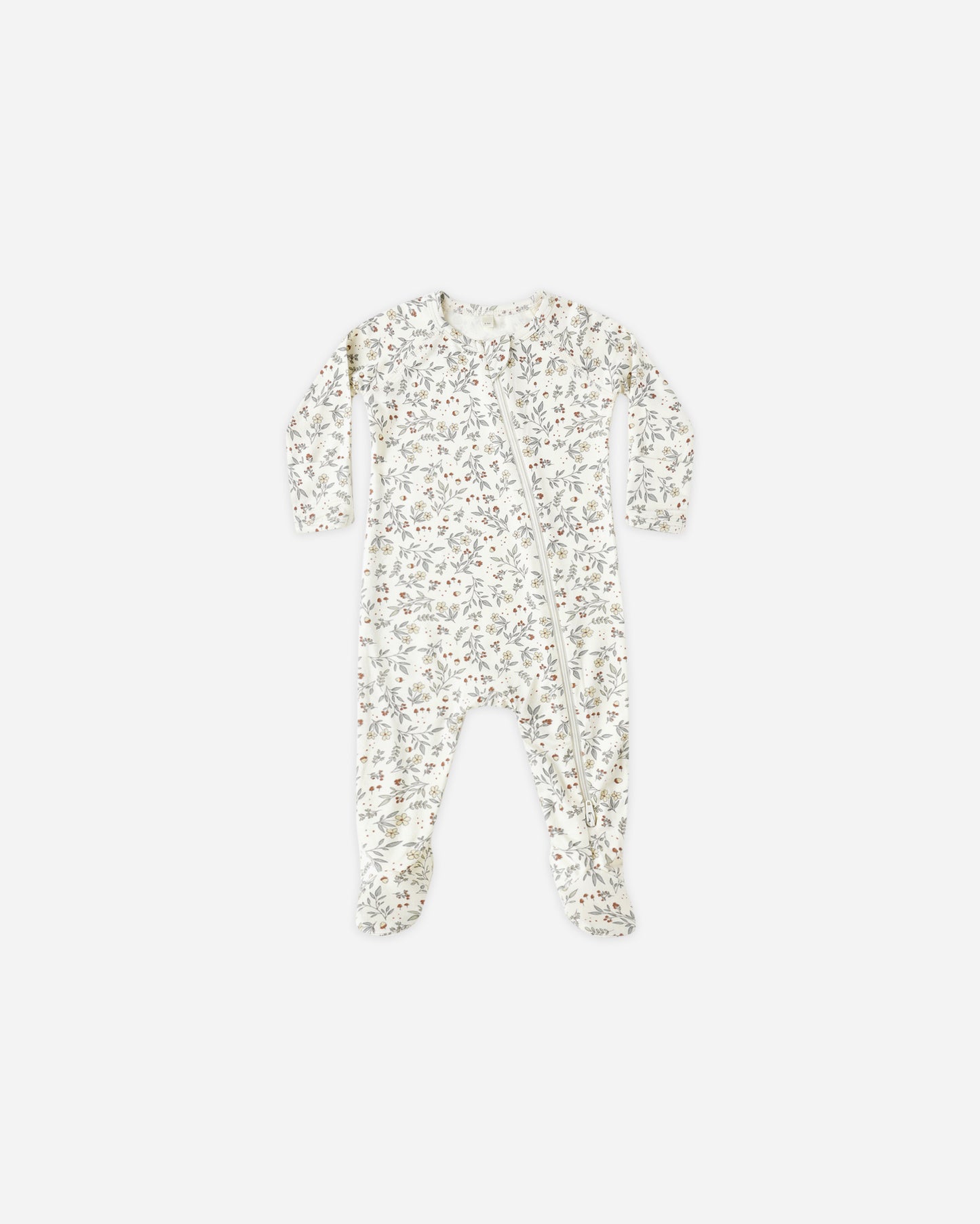 Quincy Mae - Bamboo Zip Footie - Woodland