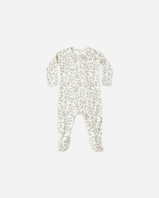 Quincy Mae - Bamboo Zip Footie - Woodland