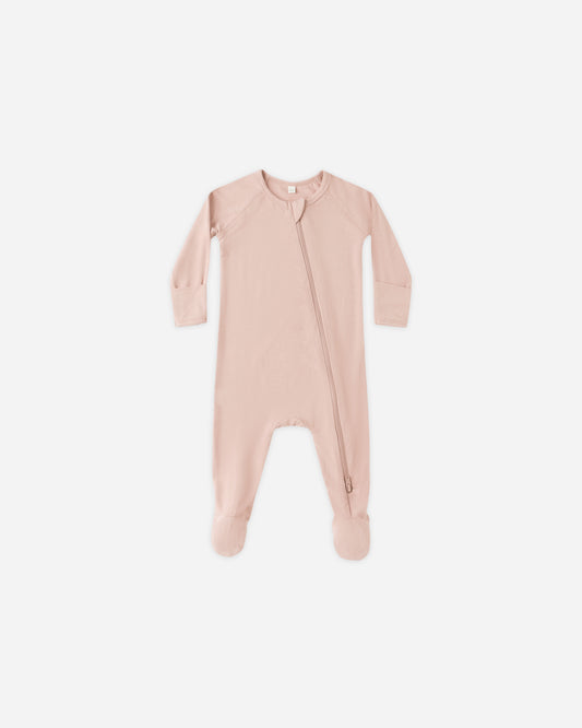 Quincy Mae - Bamboo Zip Footie - Rose