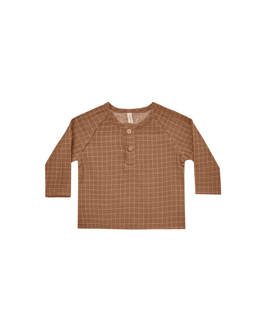 Quincy Mae - Zion Shirt - Cinnamon Grid