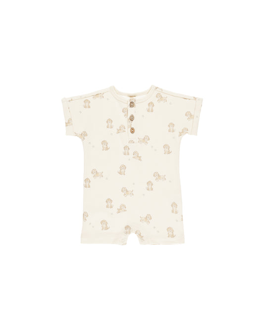 Quincy Mae - Short Sleeve One-Pice - Puppies