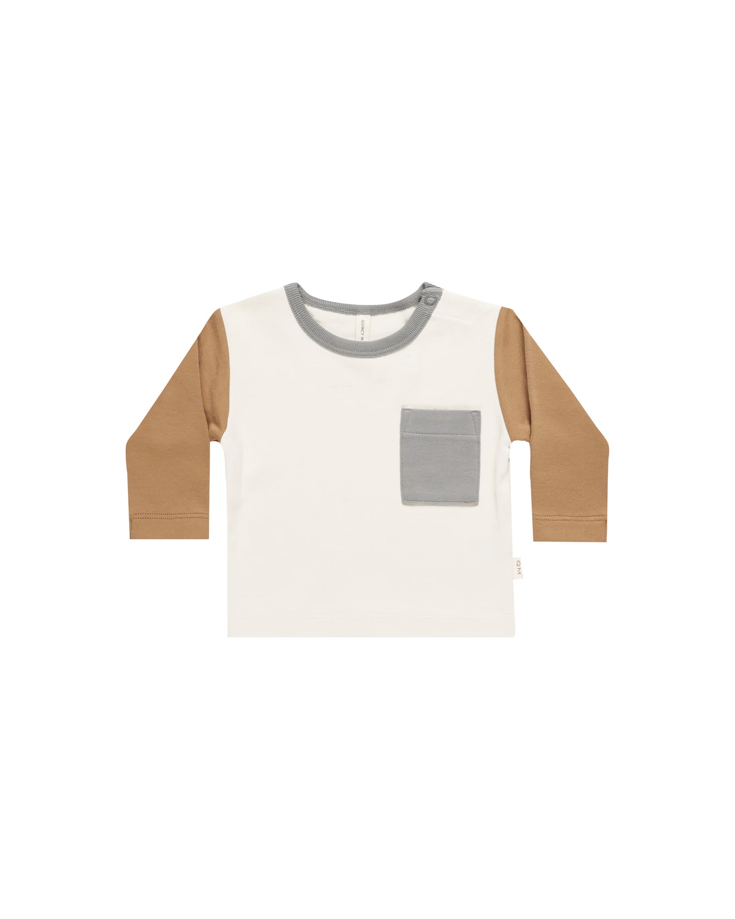 Quincy Mae - Long Sleeve Pocket Tee - Color Block