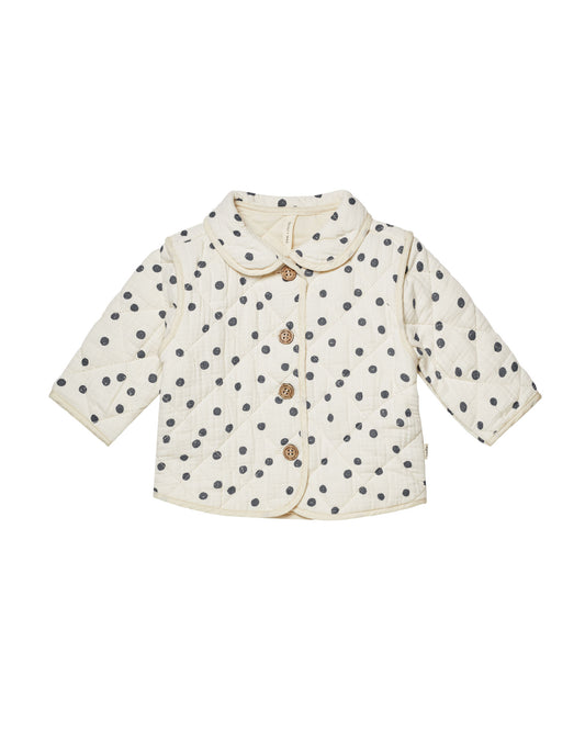 Quincy Mae - Quilted Jacket - Navy Dot