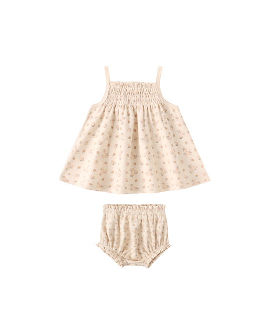 Quincy Mae - Smocked Tank + Bloomer Set - Strawberries