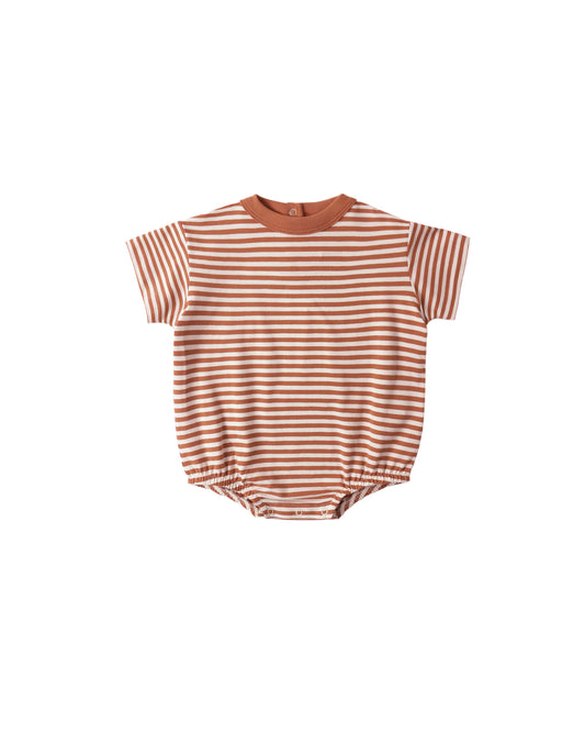 Quincy Mae - Relaxed Bubble Romper - Poppy Stripe