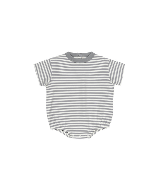 Quincy Mae - Relaxed Bubble Romper - Blue Stripe