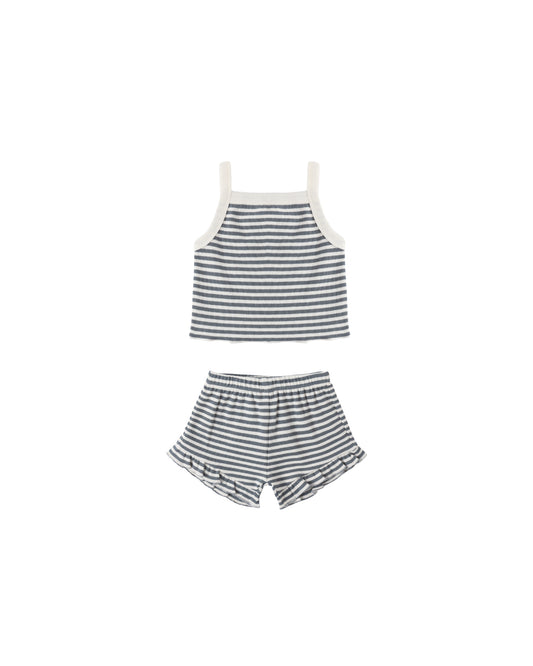 Quincy Mae - Evie Tank + Shortie Set - Ocean Stripe
