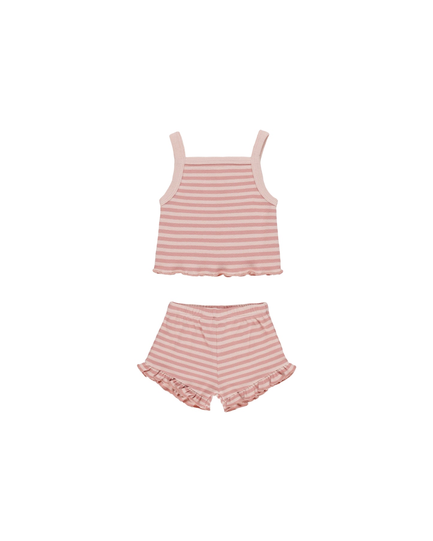 Quincy Mae - Evie Tank + Shortie Set - Pink Stripe