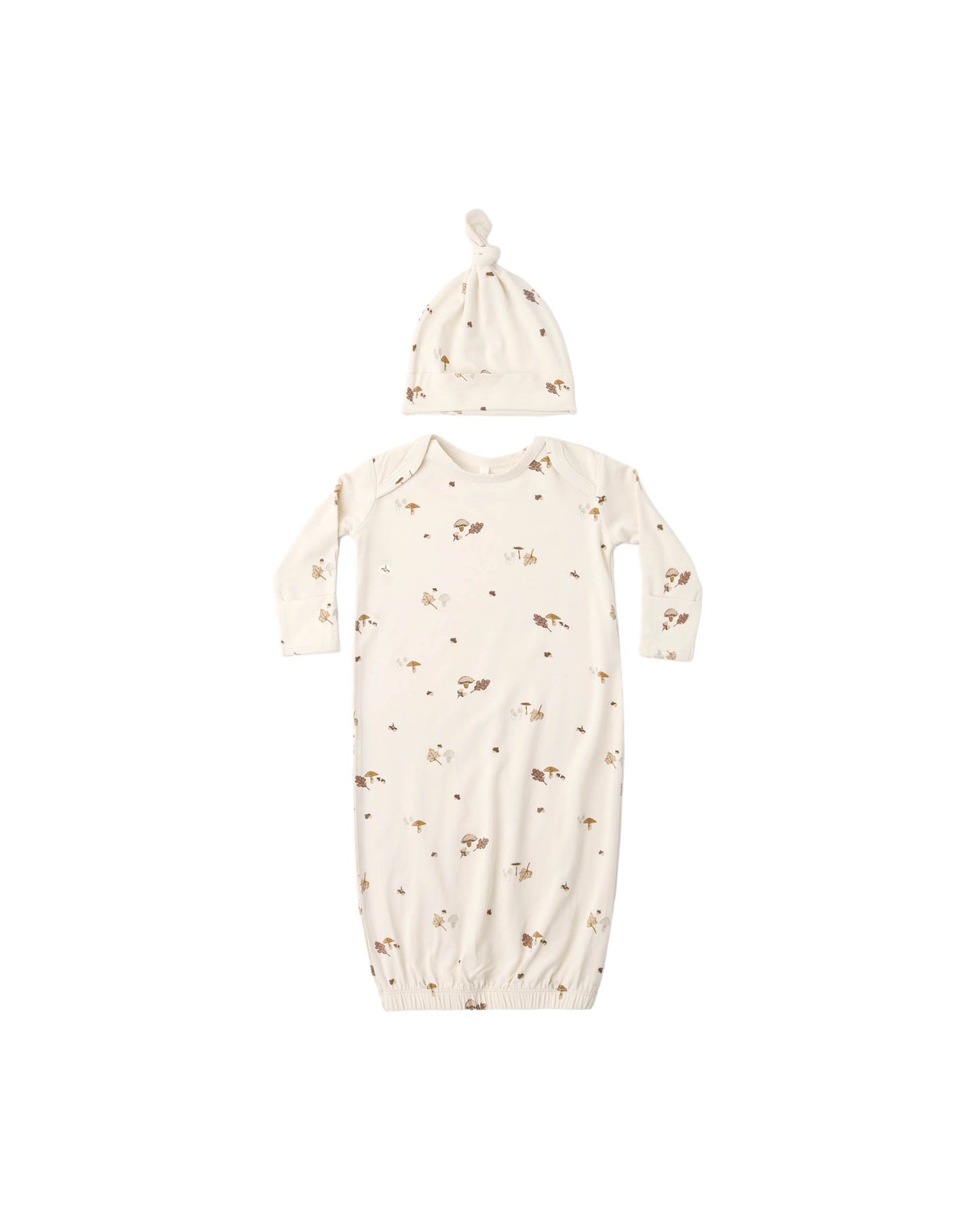 Quincy Mae - Bamboo Baby Gown + Hat set - Woodland