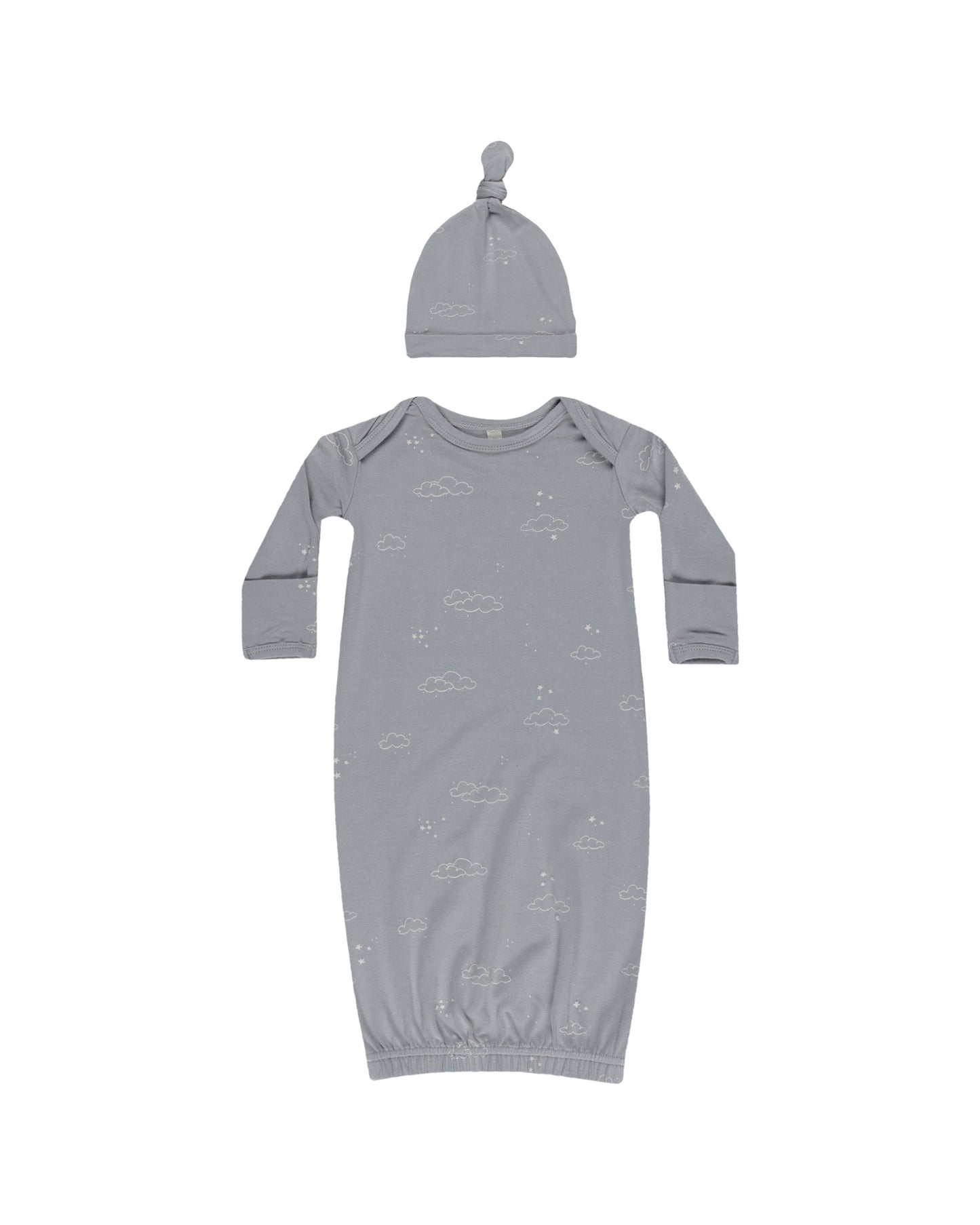 Quincy Mae - Bamboo Baby Gown + Hat Set - Clouds