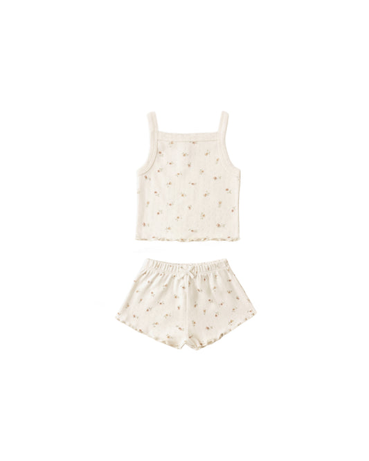 Quincy Mae - Pointelle Tank + Shortie Set - Petit Fleur