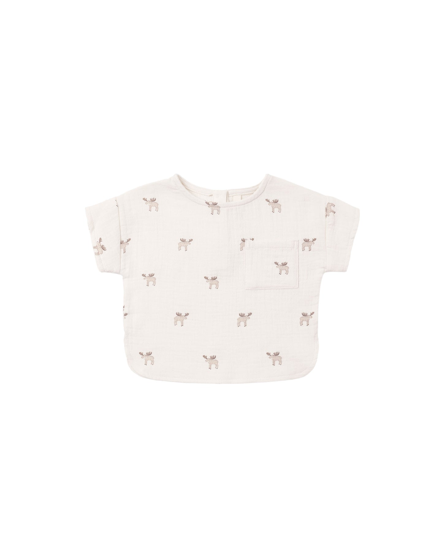 Quincy Mae - Woven Boxy Top - Moose