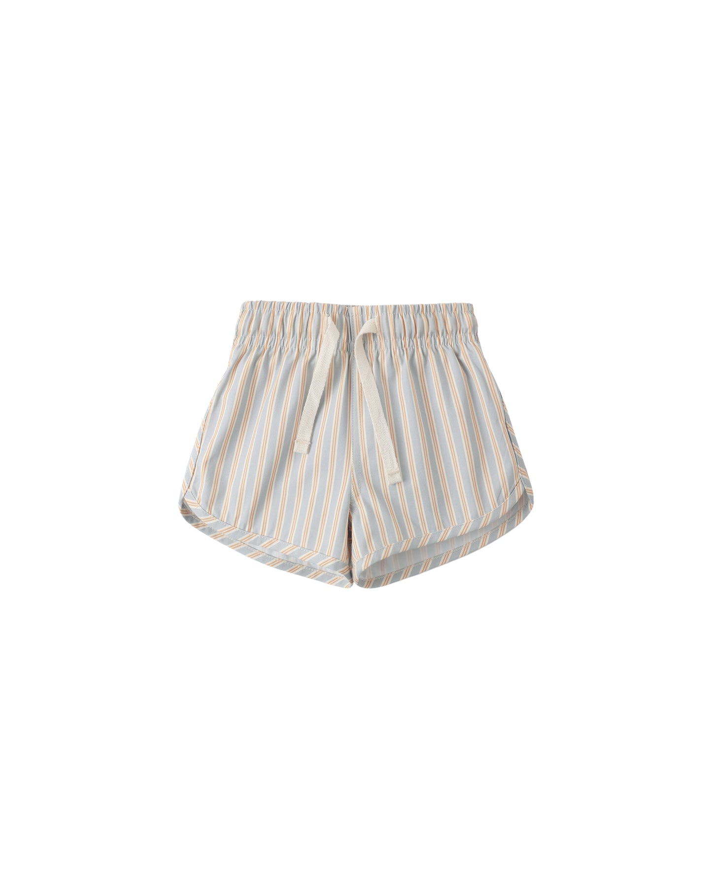 Quincy Mae - Boys Swim Short Blue + Butterscotch Stripe