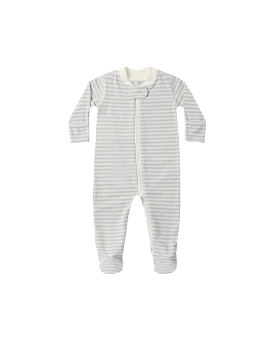 Quincy Mae - Zip Long Sleeve Sleeper Footie - Cloud Stripe