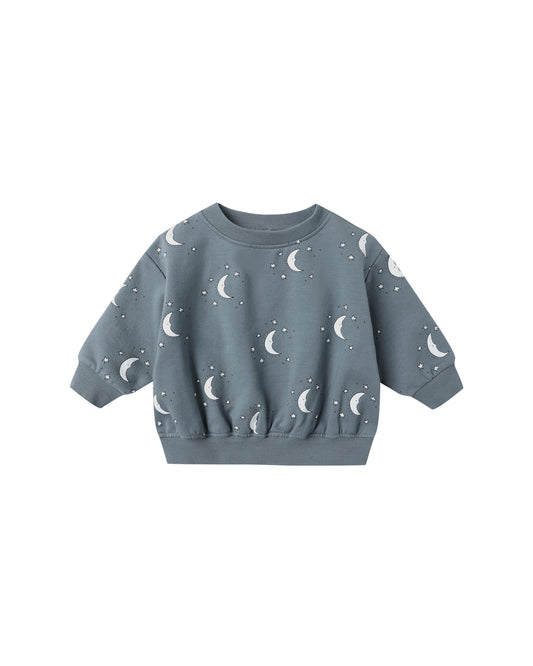 Quincy Mae - Relaxed Fleece Sweatshirt - Silver Moons