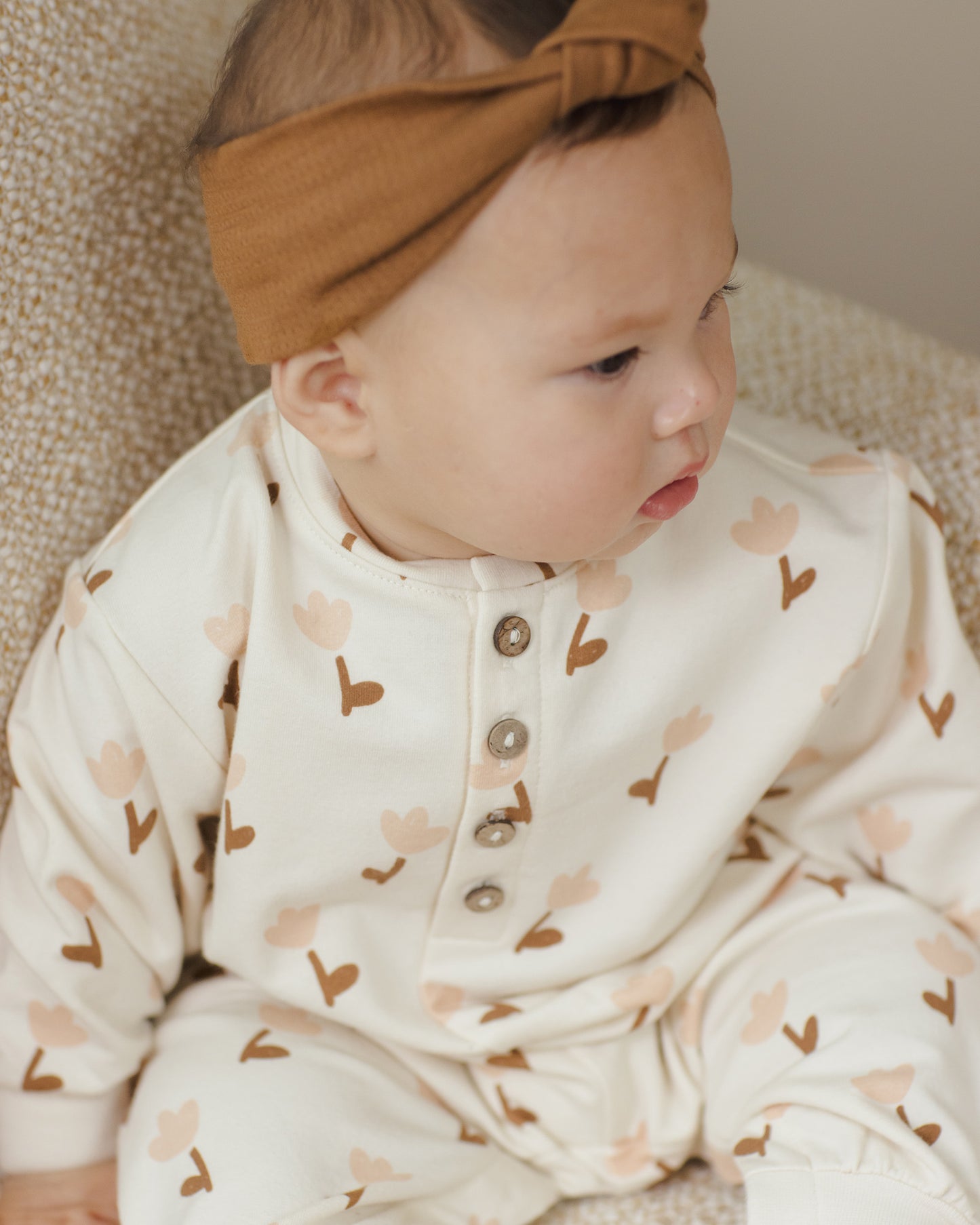 Quincy Mae - Relaxed Fleece Jumpsuit - Tulips