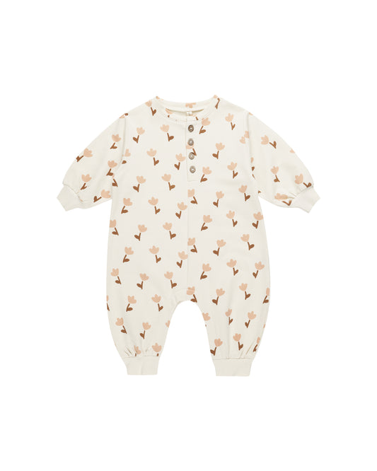 Quincy Mae - Relaxed Fleece Jumpsuit - Tulips