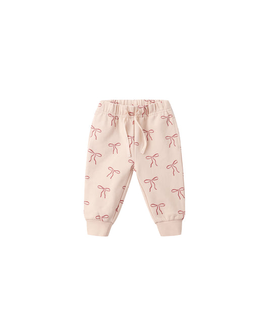 Quincy Mae - Relaxed Fleece Sweatpant - Red Bows