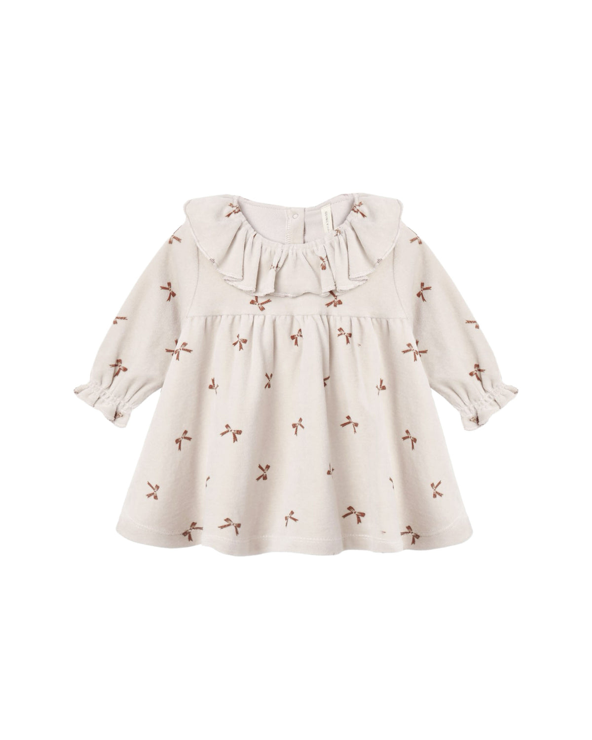 Quincy Mae - Velour Baby Dress - Red Bows